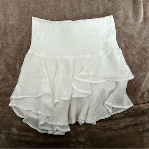 SHEIN | Skirt | S | White | Smocked waist, layered ruffle
